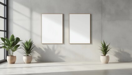 Mock up. Blank billboard, poster frame, advertising on the the wall inside the store