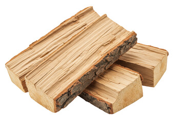 Isolated stack of oak firewood ready to be burned in a stove, fireplace, or bonfire