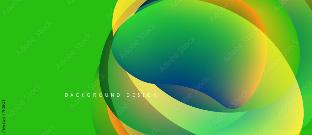 Aufkleber bright abstract design features flowing colorful shapes. gradient hues blend, creating dynamic visua