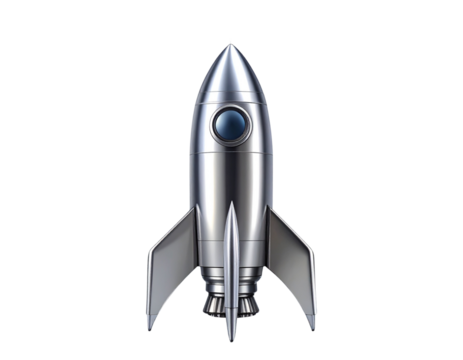 Futuristic Metallic Rocket – Studio Displ