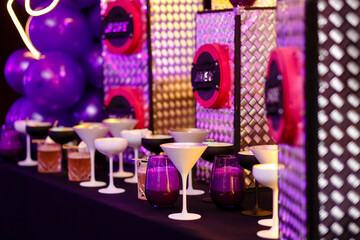 bright cocktails at the disco