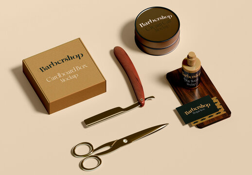 Barbershop Branding Packaging Mockup