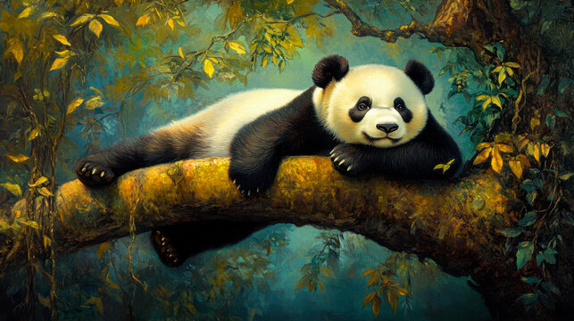 beautiful gaint panda painting picture