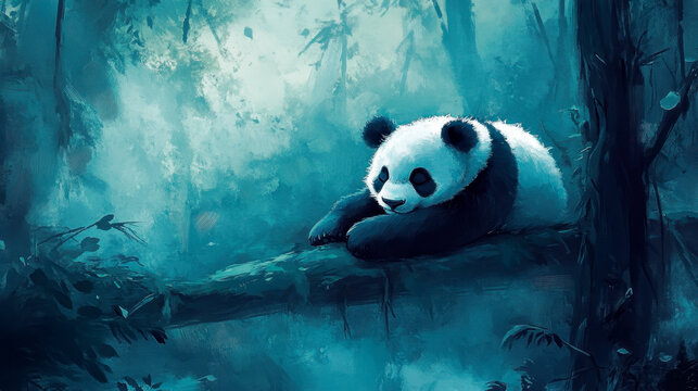 beautiful gaint panda painting picture