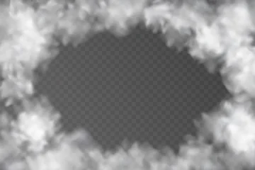 Oval frame made of smoke or clouds on transparent background. Ideal for photo overlays, decorative frames, sky scenes, and atmospheric design. © PerepadiaY