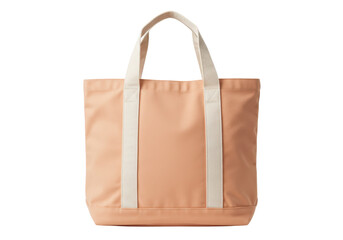 Isolated tote bag with carry handles for everyday casual use, beige color, no branding visible