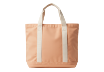 Isolated tote bag with carry handles for everyday casual use, beige color, no branding visible