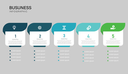 5 Step Business Infographic Template Design