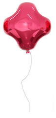 Realistic Balloons of red metelic square. Bunch of Helium balloons for birthday, party anniversary and wedding. 3D png illustration.