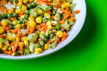 London UK, September 19 2025, Healthy Mixed Cooked Vegetables Food Ingredients