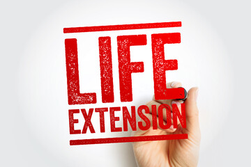 Life Extension text stamp concept for presentations and reports