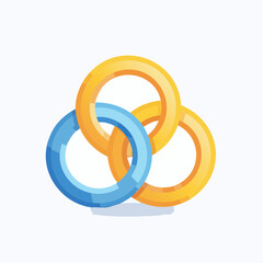 Interlocking colorful rings illustration depicting unity, connection, and collaborative synergy