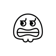 Frowning Cartoon Face Black Outline Emoji Icon Depicting Disgust or Frustration