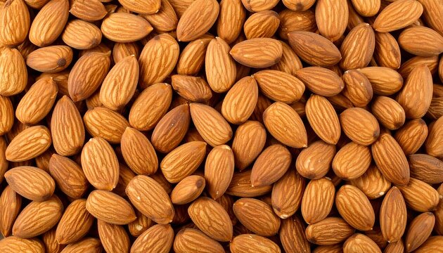 Close-up of many almonds
