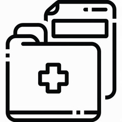 Obraz premium An illustration of a medical folder with a cross symbol and a document.