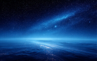 Fototapeta premium Stunning view of Earth from space with stars and galaxy