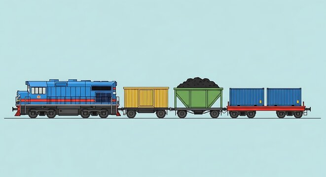 Cargo train with wagons.