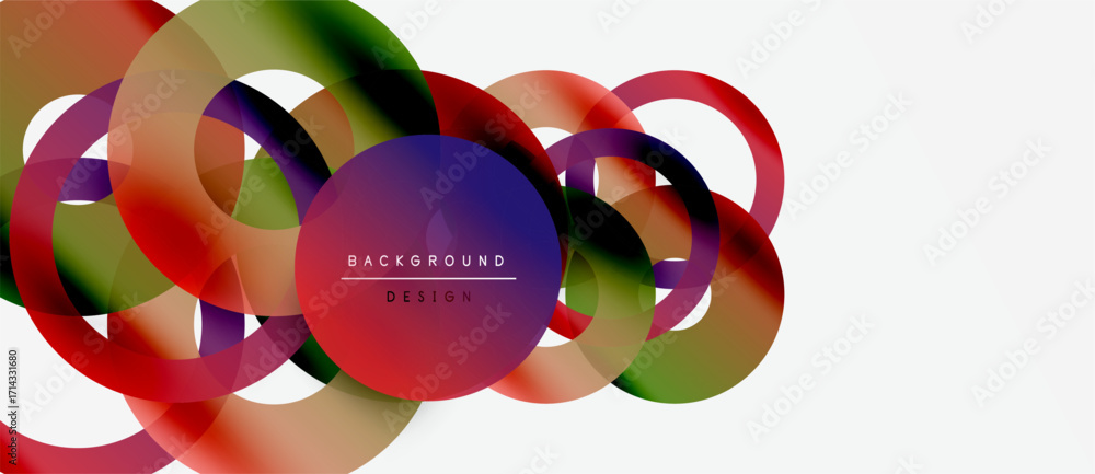 Aufkleber abstract colorful circles overlap, creating dynamic visual effect. modern design element for backgro
