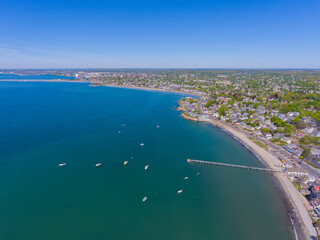 Fishermans Beach aerial view in town of Swampscott near Boston, Massachusetts MA, USA. 