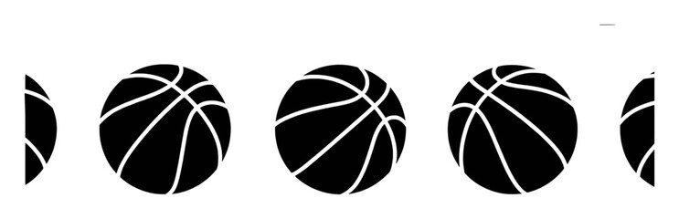 Black and White Basketball Icons in a Row © Parvej stock