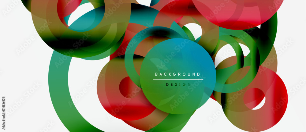 Aufkleber abstract colorful shapes overlap creating dynamic visual effect. modern design elements suggest flui