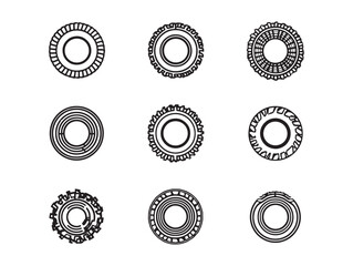 Tractor tire clean modern line illustration