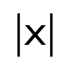 Math symbol absolute value x sign vector template