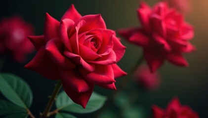 Intricate claret rose cluster, rich color Background blurred red roses , bloom, beauty, blossom