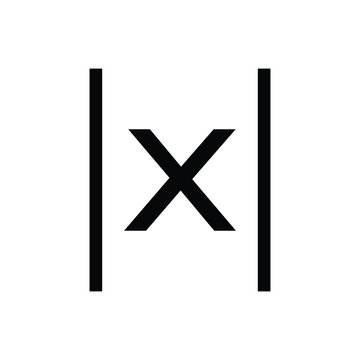 Math symbol absolute value x sign vector template