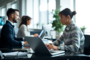 Generative AI Office Workers Focused on Work.