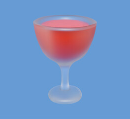 New Year cocktail coupe 3D vector icon