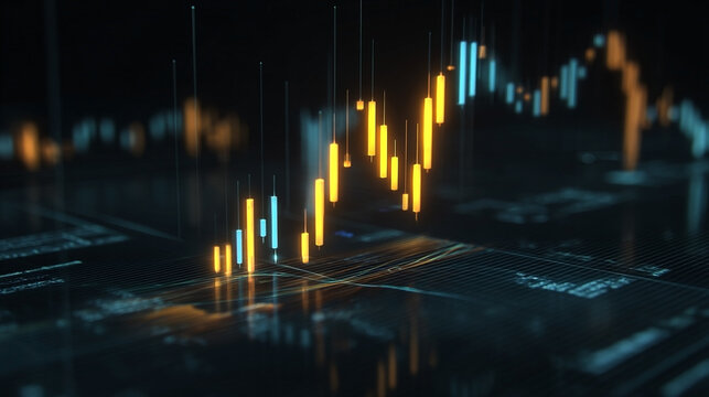 Abstract financial chart showing economic growth and technological advancement