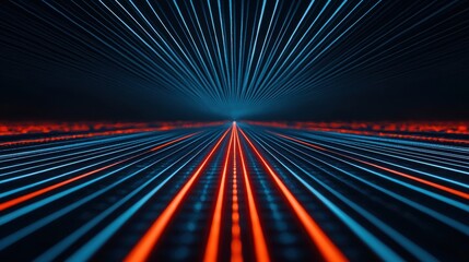 Abstract Light Trails in Red and Blue Colors for Backgrounds