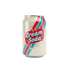 Retro cream soda can design isolated PNG with Transparent Background