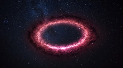 Stunning Pink Nebula in Deep Space Against Starry Background