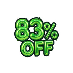 83% Off Sale Green Balloon Numbers Discount Promotion