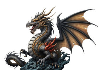Majestic Asian Dragon Isolated on Transparent PNG Background