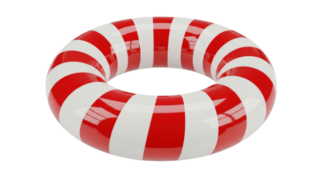 Red and White Ring 3d rendered, isolated on transparent background	
 - Powered by Adobe