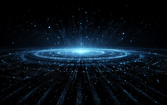 Vibrant Digital Network with Radiant Central Core