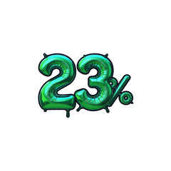 23% Off Sale - Green Balloon Number Discount