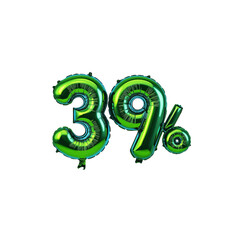 39% Off Sale Green Balloon Number Discount