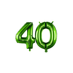 Green Number Forty Balloon - 40th Birthday Celebration