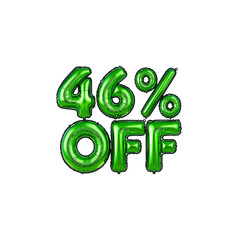46% Off Sale! Green Balloon Letters Discount Promotion