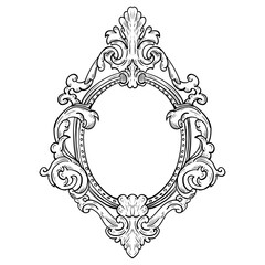 Vintage decorative frame vector sketch line art hand drawn illustration 