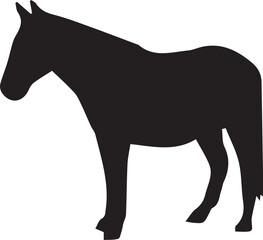 Obraz premium Elegant Horse Silhouette: A simple yet striking silhouette of a horse, the dark form defining its graceful posture and highlighting its timeless beauty.