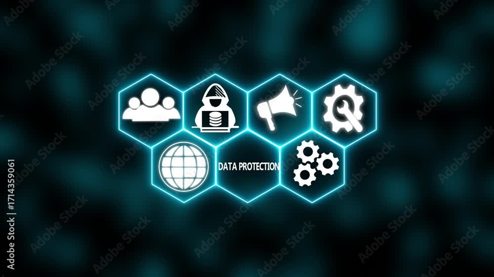 Wall mural a power button in german on a futuristic display. technology and network concept. abstract wave tech