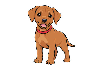 happy cute dog with good quality and design. dog logo illustrator.