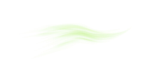 Light Green Air Flow Wave with Swirl and Motion Blur on Transparent Background