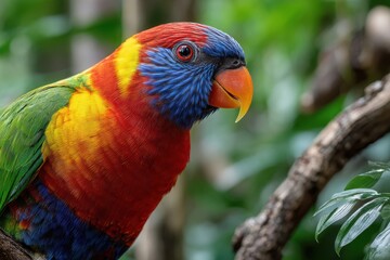 Obraz premium Colorful Lory Parrot Perched on Branch