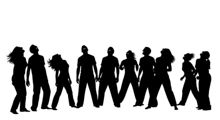 Dynamic group of diverse people celebrating together